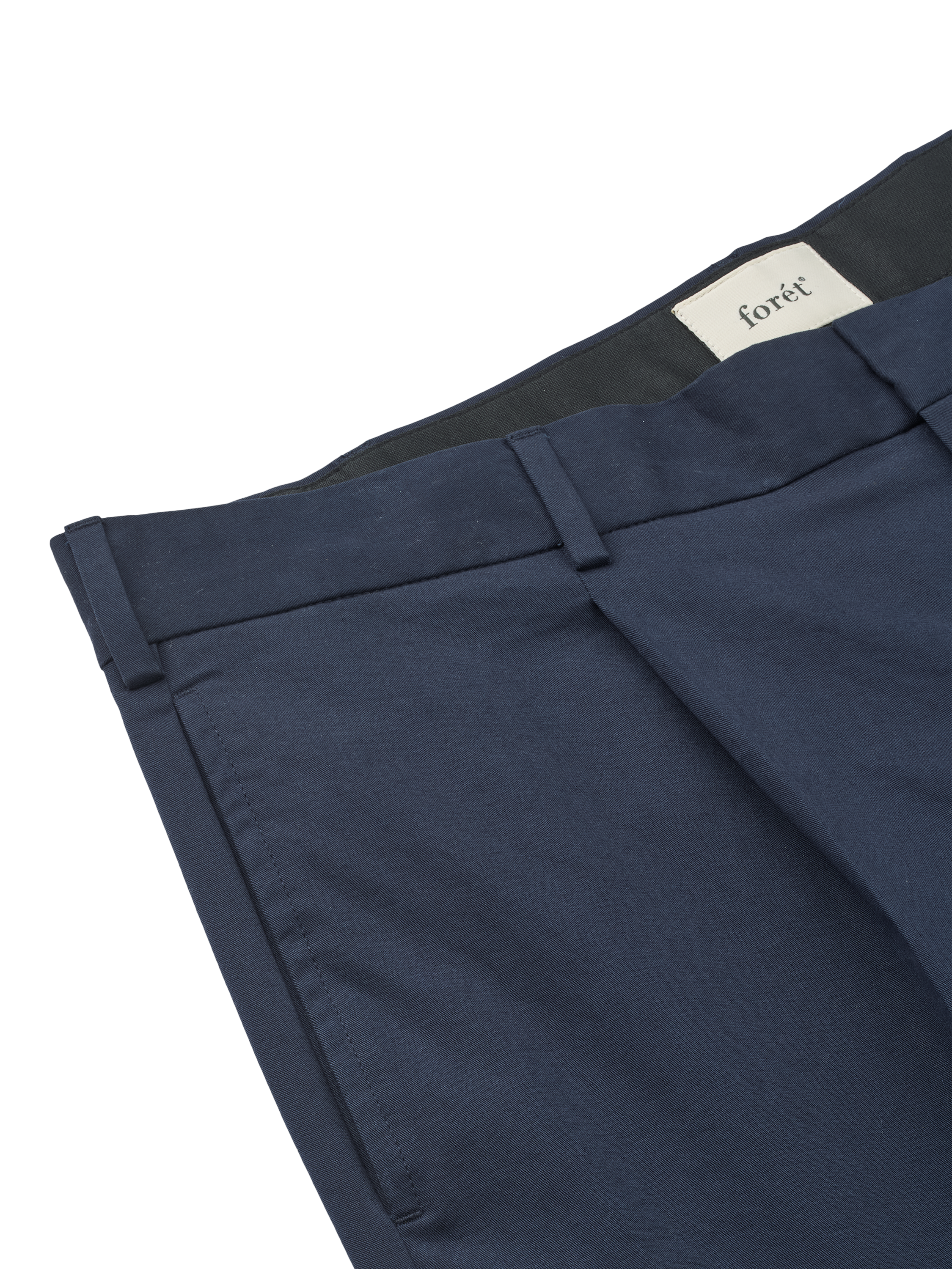 Product image 2 of 5, which shows forét Tailored Twill Writer Trousers, Navy, 32R