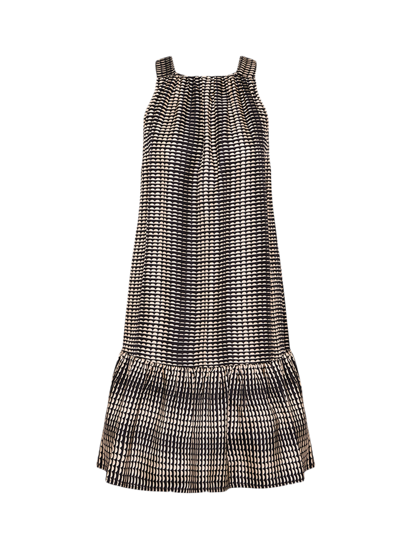 Product image 4 of 5, which shows ASCENO Adana Pure Silk Mini Dress, Black/White, XS