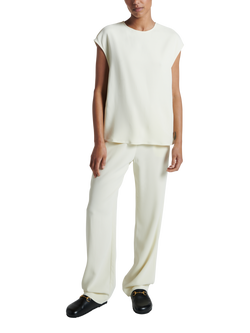 ASCENO The Aurelia Straight Trousers, Cream, Cream