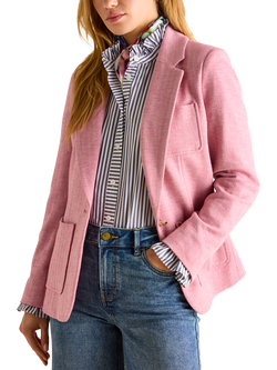 Joules Textured Herringbone Jacket, Pink, Pink