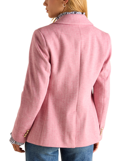 Joules Textured Herringbone Jacket, Pink - view 2, Pink
