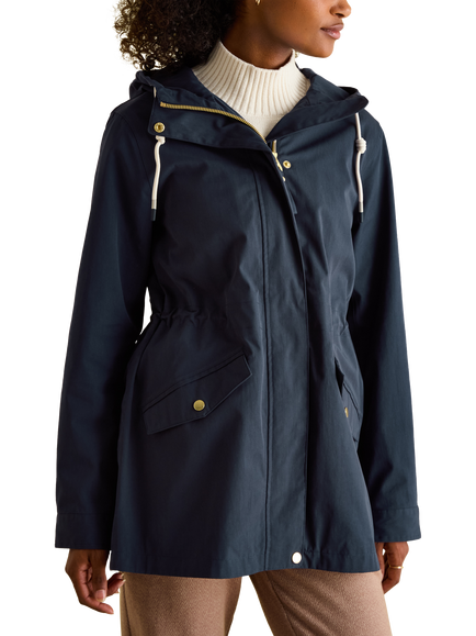 Joules Taped Seams Waterproof Raincoat, Navy Blue, Navy Blue