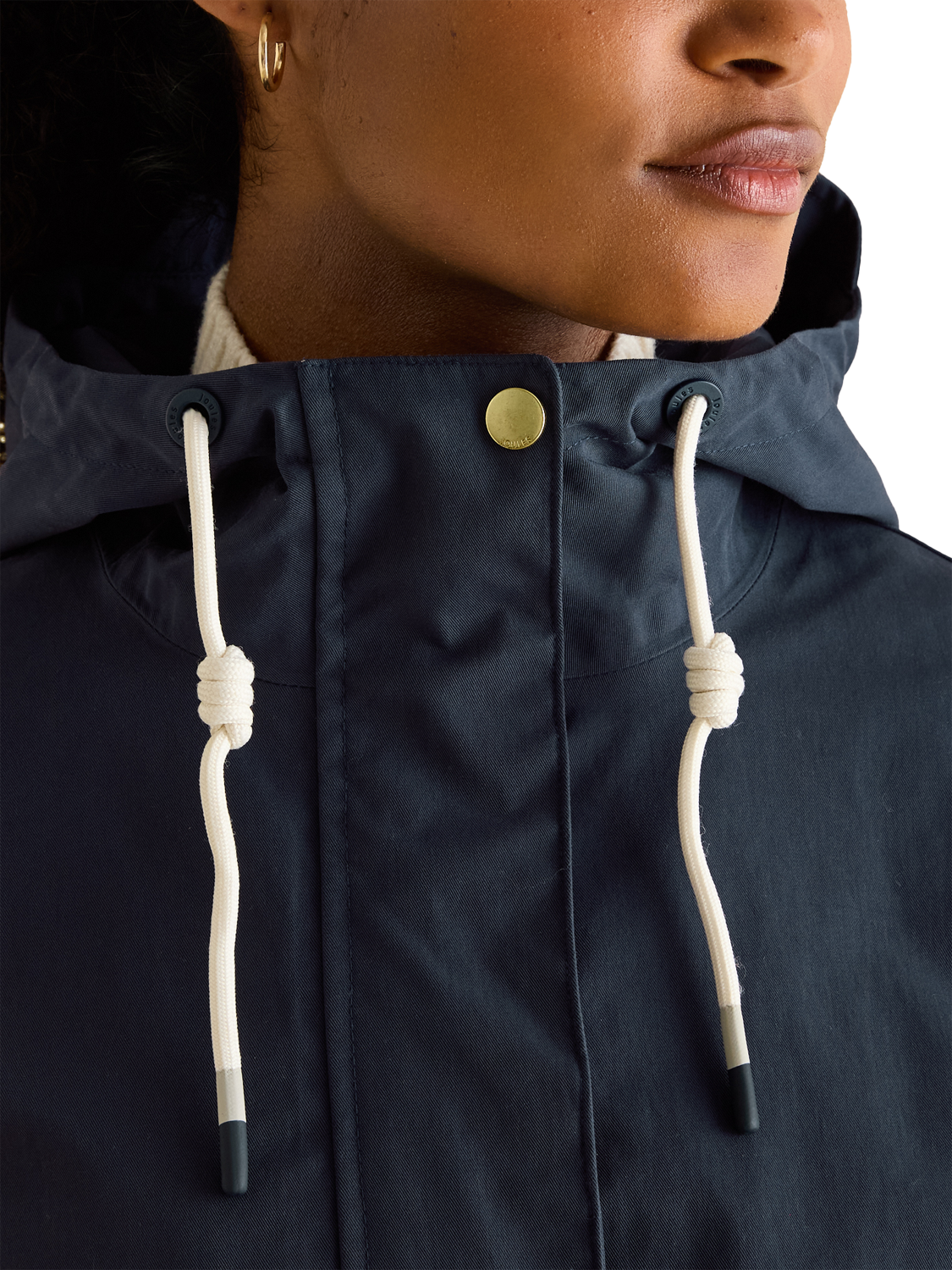 Product image 5 of 7, which shows Joules Taped Seams Waterproof Raincoat, Navy Blue, 6