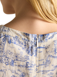 Joules Delphine Toile Print Linen Blend Shift Dress, Blue/Multi