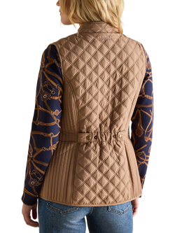 Joules Showerproof Diamond Quilted Gilet - view 2, Brown
