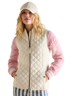 Joules Showerproof Diamond Quilted Gilet, Cream
