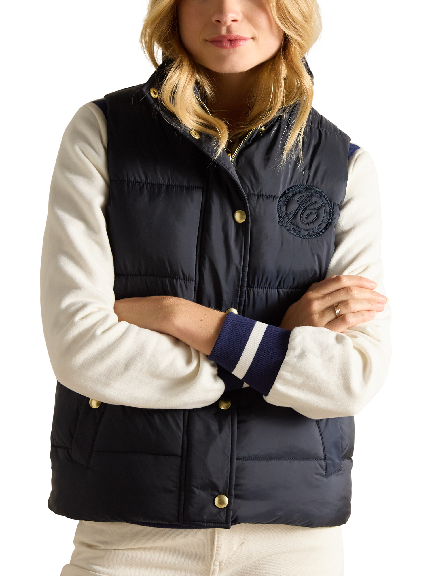 Joules Showerproof Reversible Quilted Gilet, Navy