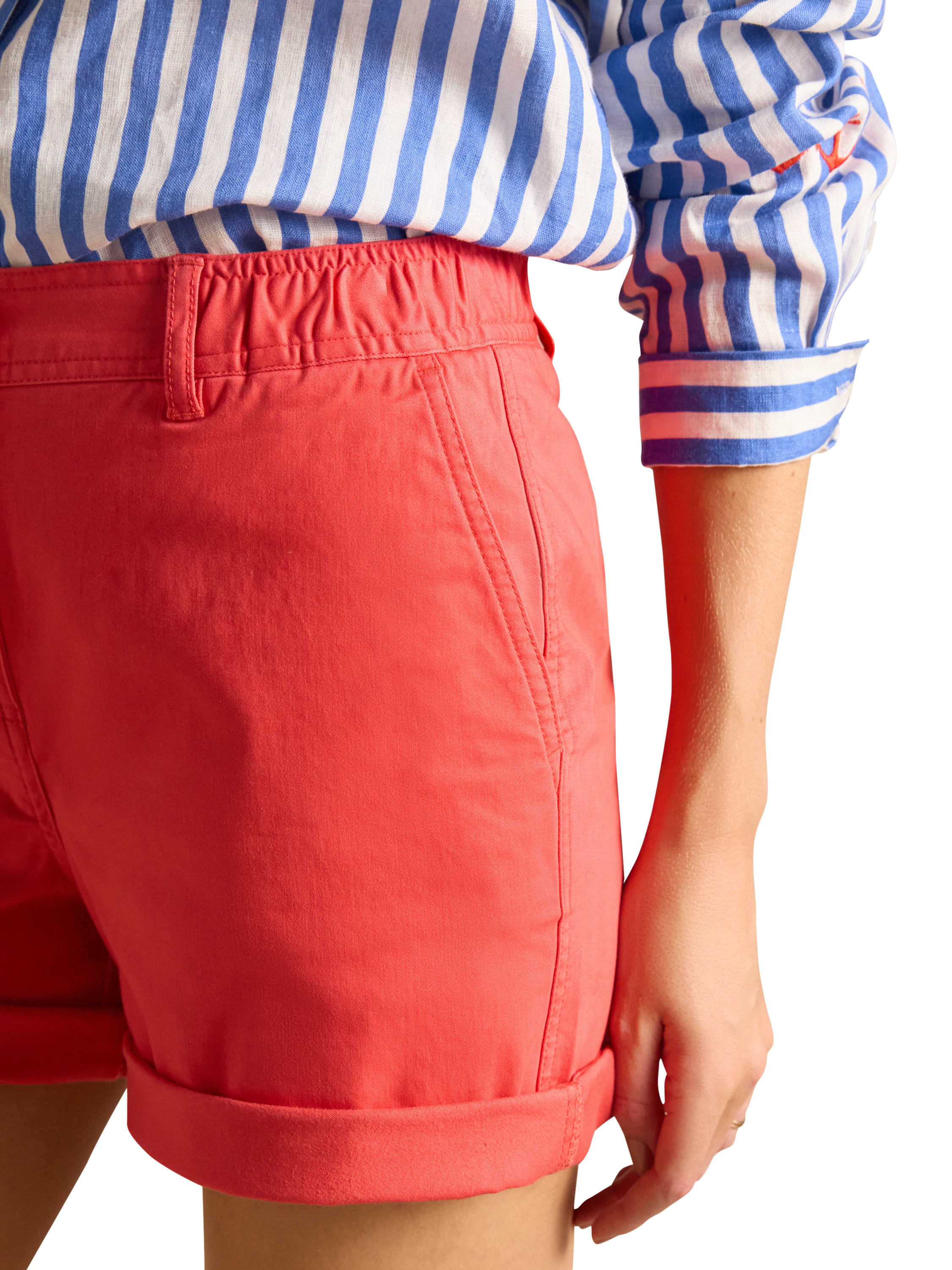 Product image 4 of 6, which shows Joules Cotton Blend Chino Shorts, Red, 6