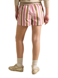Joules Cotton Broad Stripe Shorts, Pink/Multi