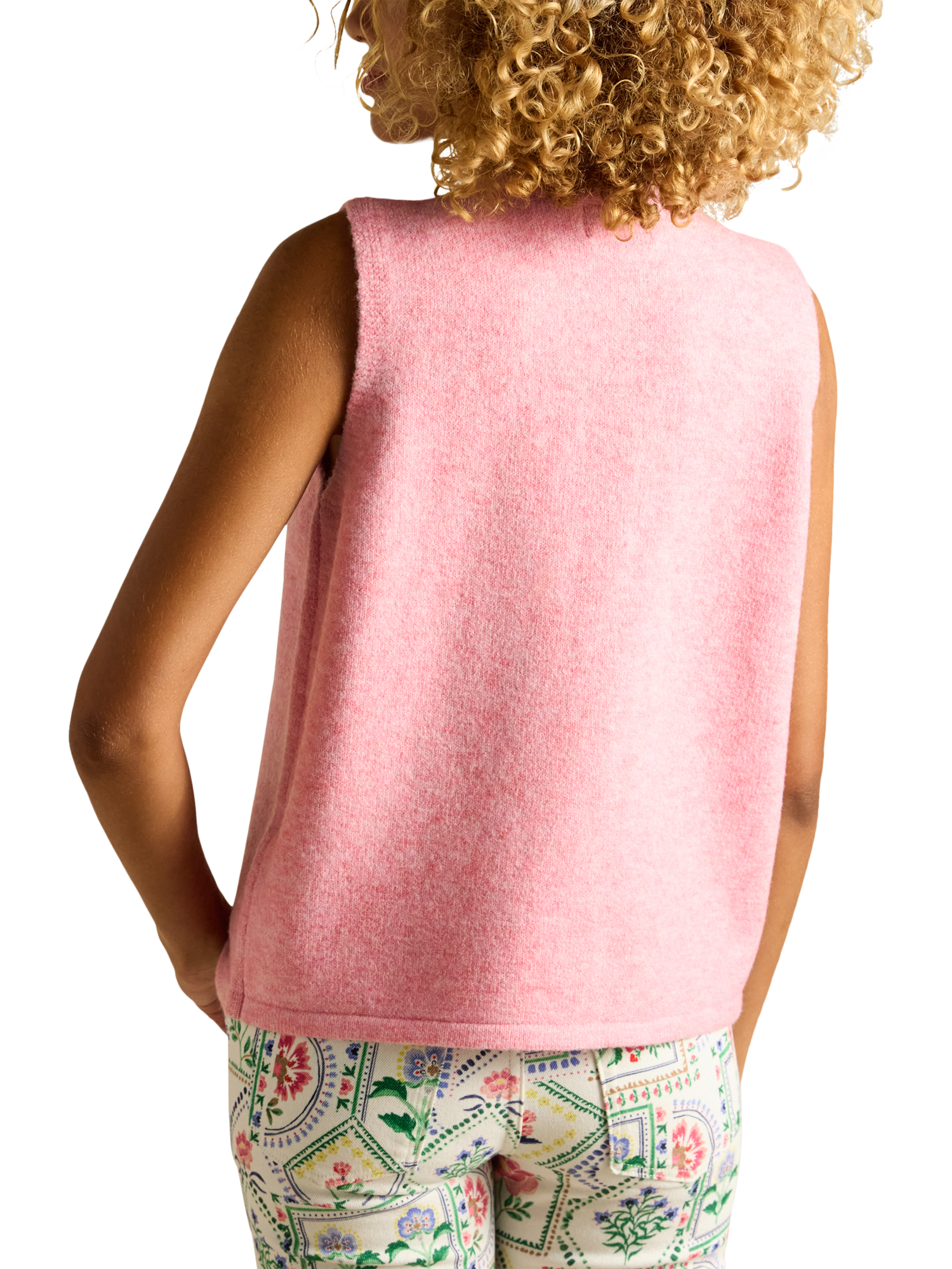 Product image 2 of 7, which shows Joules Holly Button Tank Top, Pink, XS