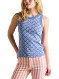 Joules Floral Vest Top, Blue/Multi