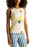 Joules Lemon Motif Sleeveless Cotton Top