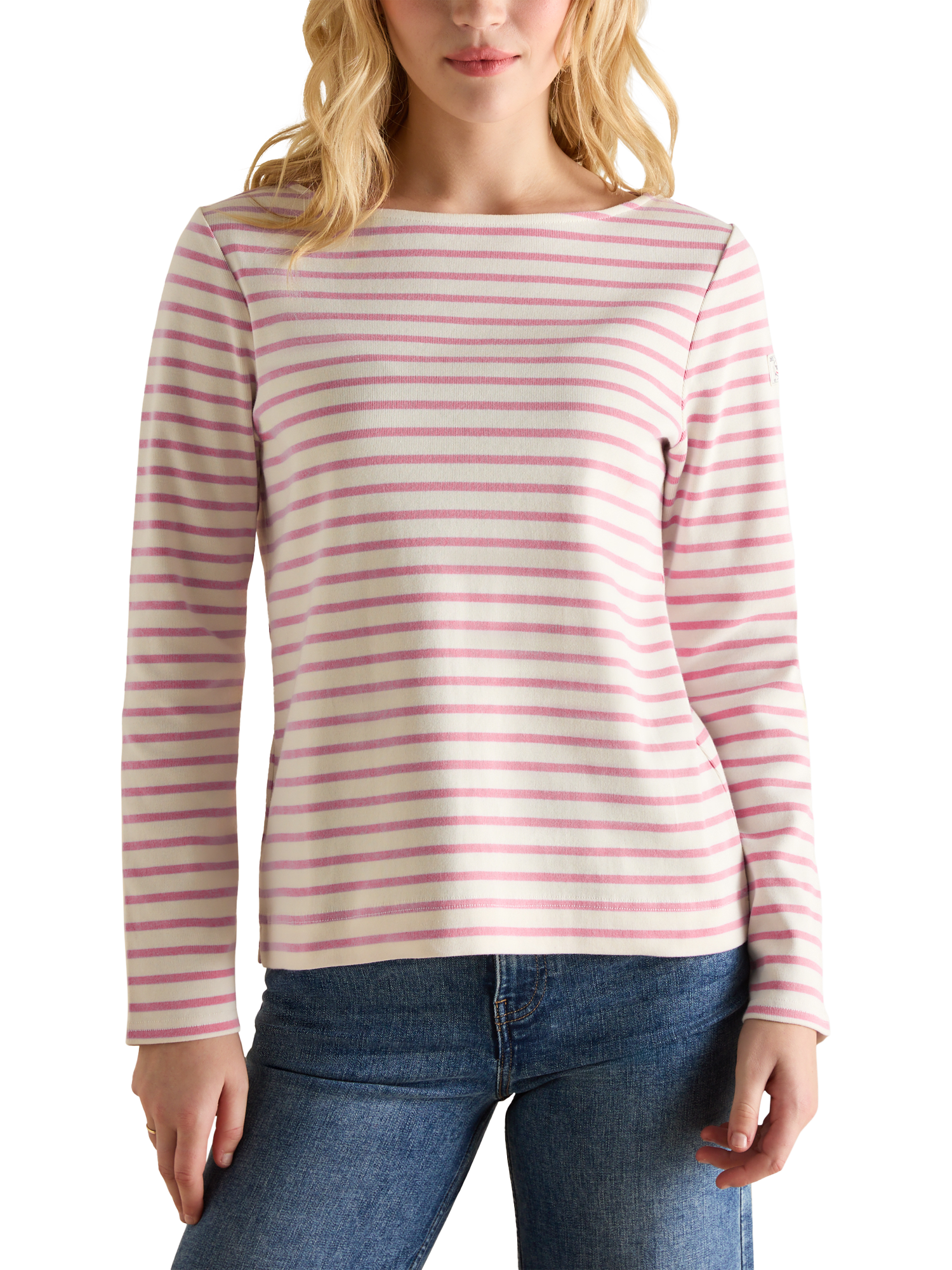 Product image 1 of 5, which shows Joules Stripe Long Sleeve Top, Lilac, 6