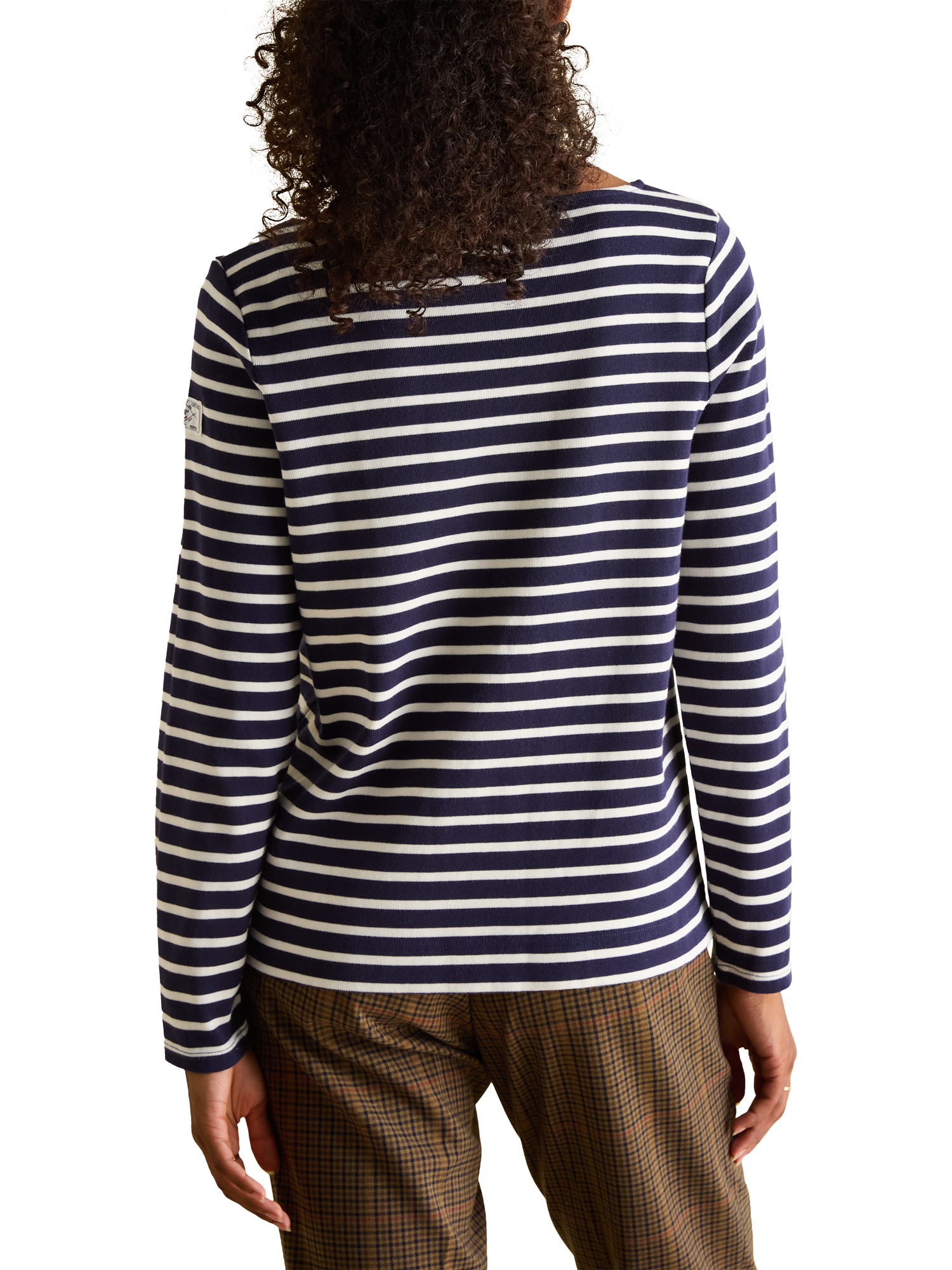 Product image 2 of 7, which shows Joules Stripe Long Sleeve Top, Navy/Cream, 6