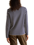 Joules Stripe Long Sleeve Top, Navy/Cream