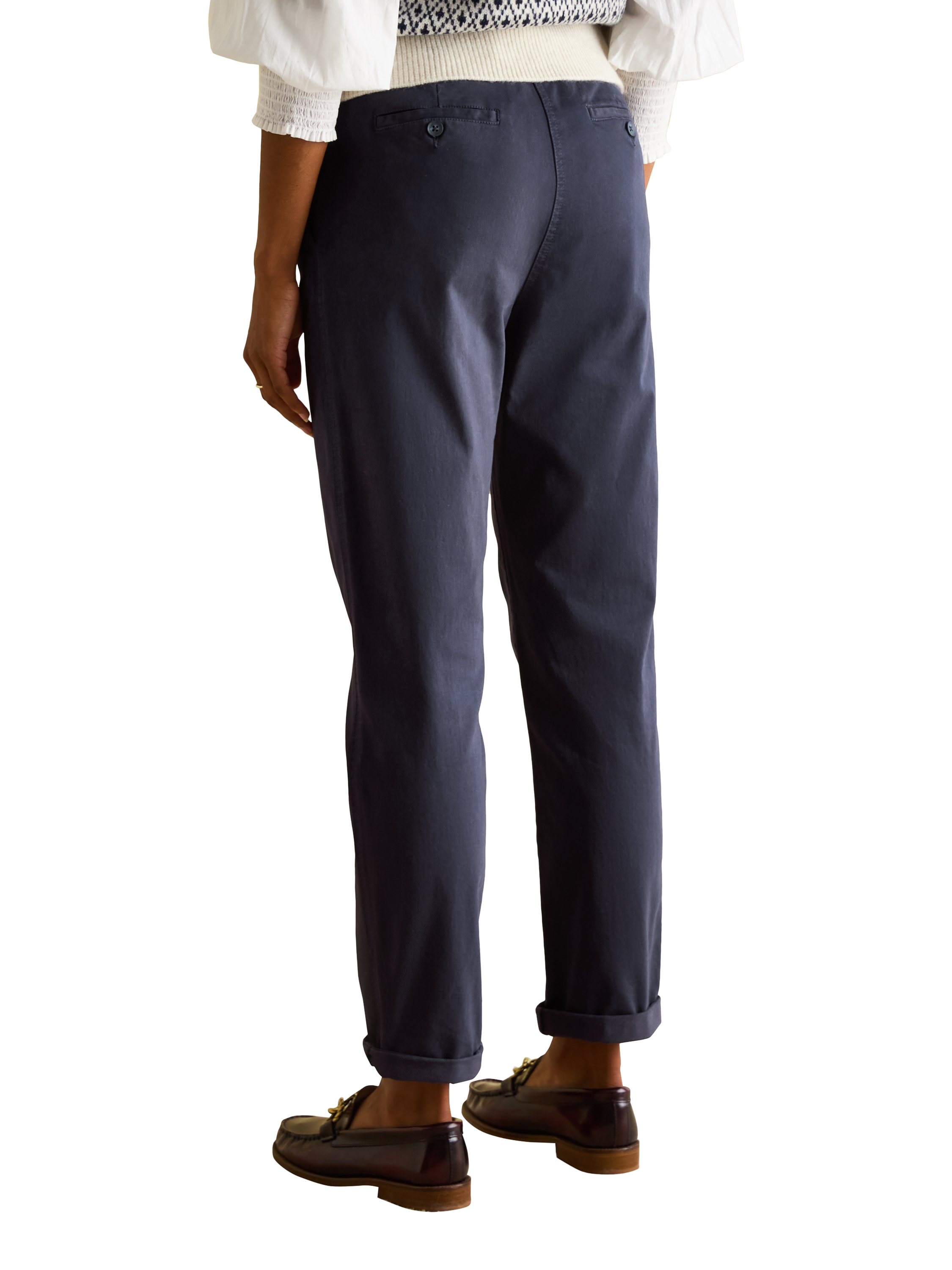 Product image 2 of 6, which shows Joules Mid Rise Slim Fit Chinos, Navy, 6