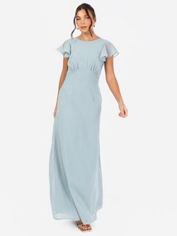 Anaya With Love Cowl Back Flutter Sleeve Maxi Dress, Cloud Blue, Cloud Blue