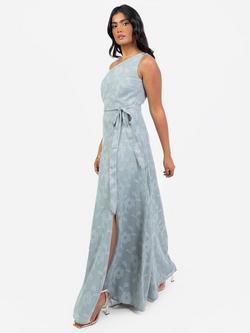 Anaya With Love One Shoulder Floral Maxi Dress with Tie, Cloud Blue, Cloud Blue