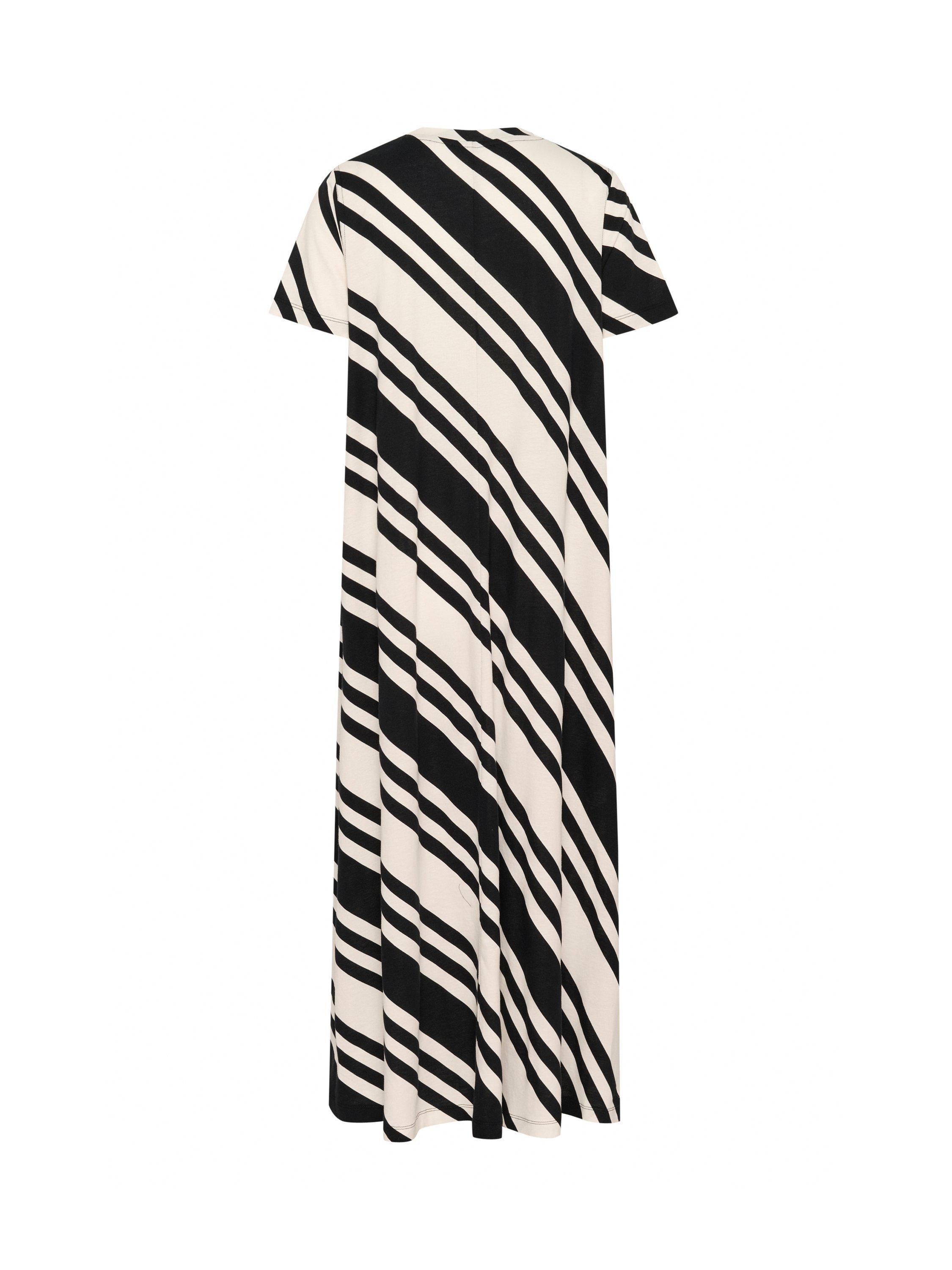 Product image 2 of 2, which shows Soaked In Luxury Aeve Stripe T-Shirt Maxi Dress, White/Black, XS