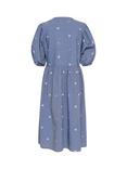 Soaked In Luxury Elly Josie Embroidered Denim Midi Dress, Medium Blue Denim