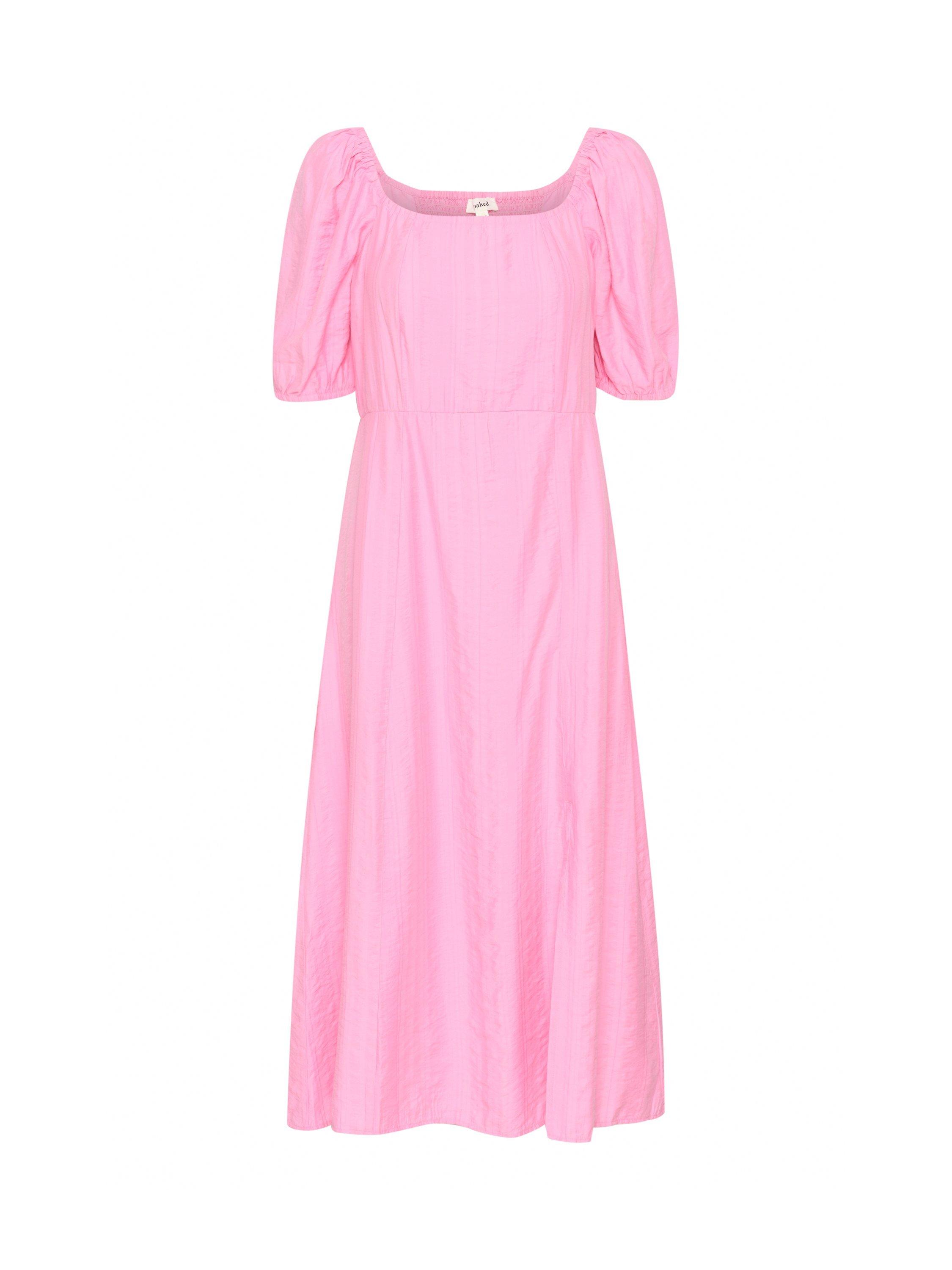 Product image 1 of 2, which shows Soaked In Luxury Emine Haiku Puff Sleeve Midi Dress, Rosebloom, XS