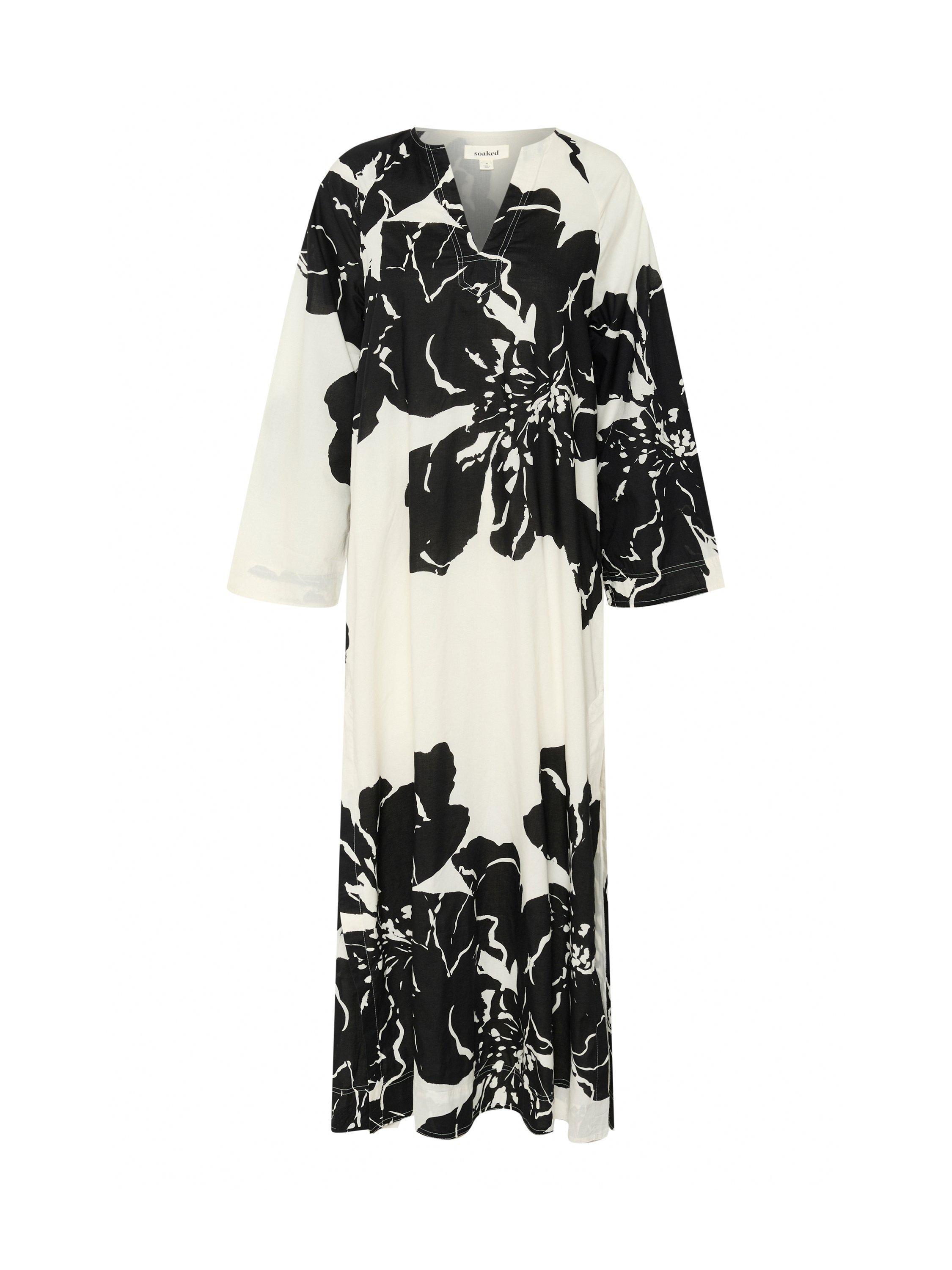 Soaked In Luxury Joanne Floral Maxi Dress, White/Black