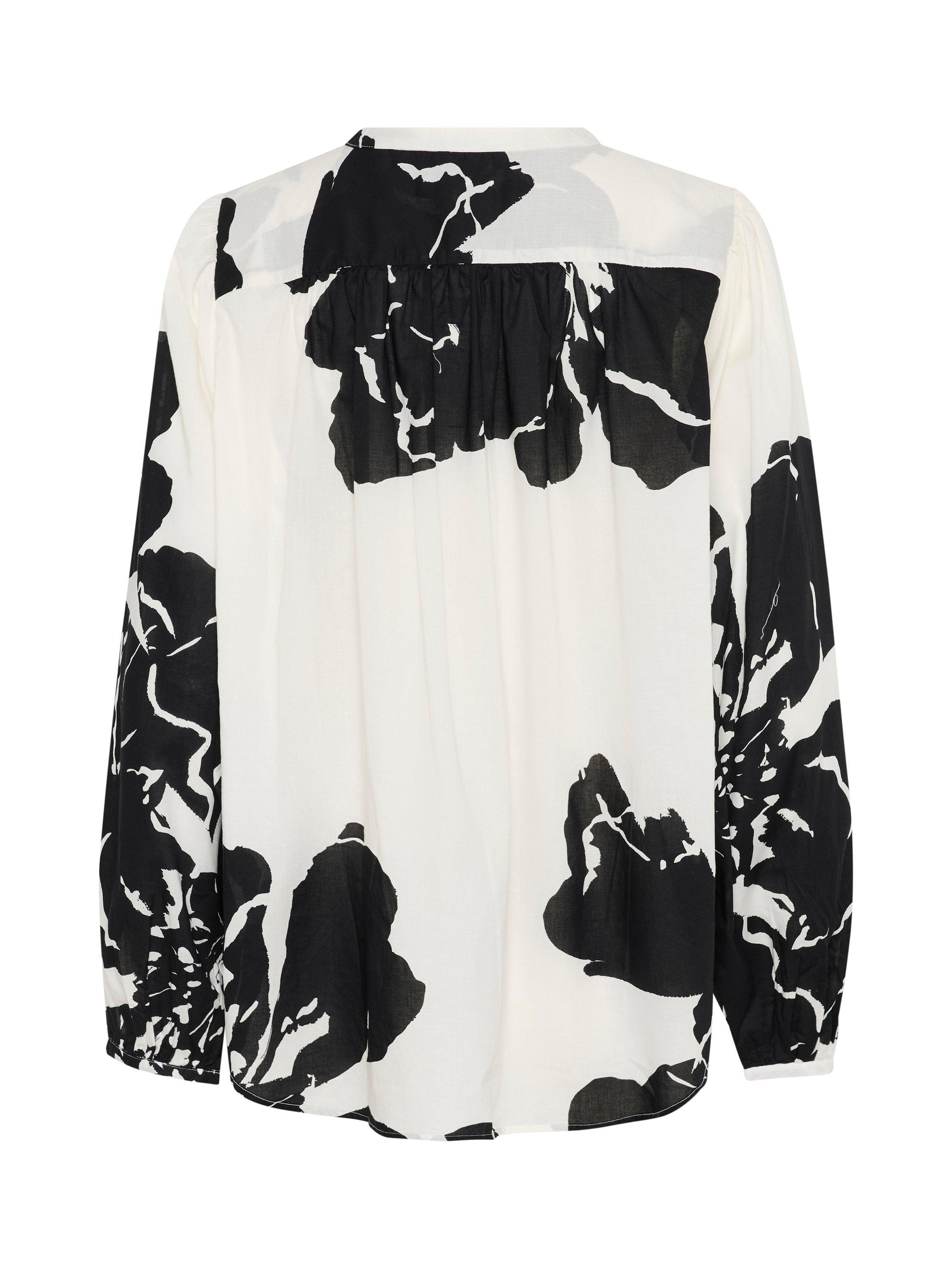 Product image 6 of 6, which shows Soaked In Luxury Joanne Floral Blouse, White/Black, XS