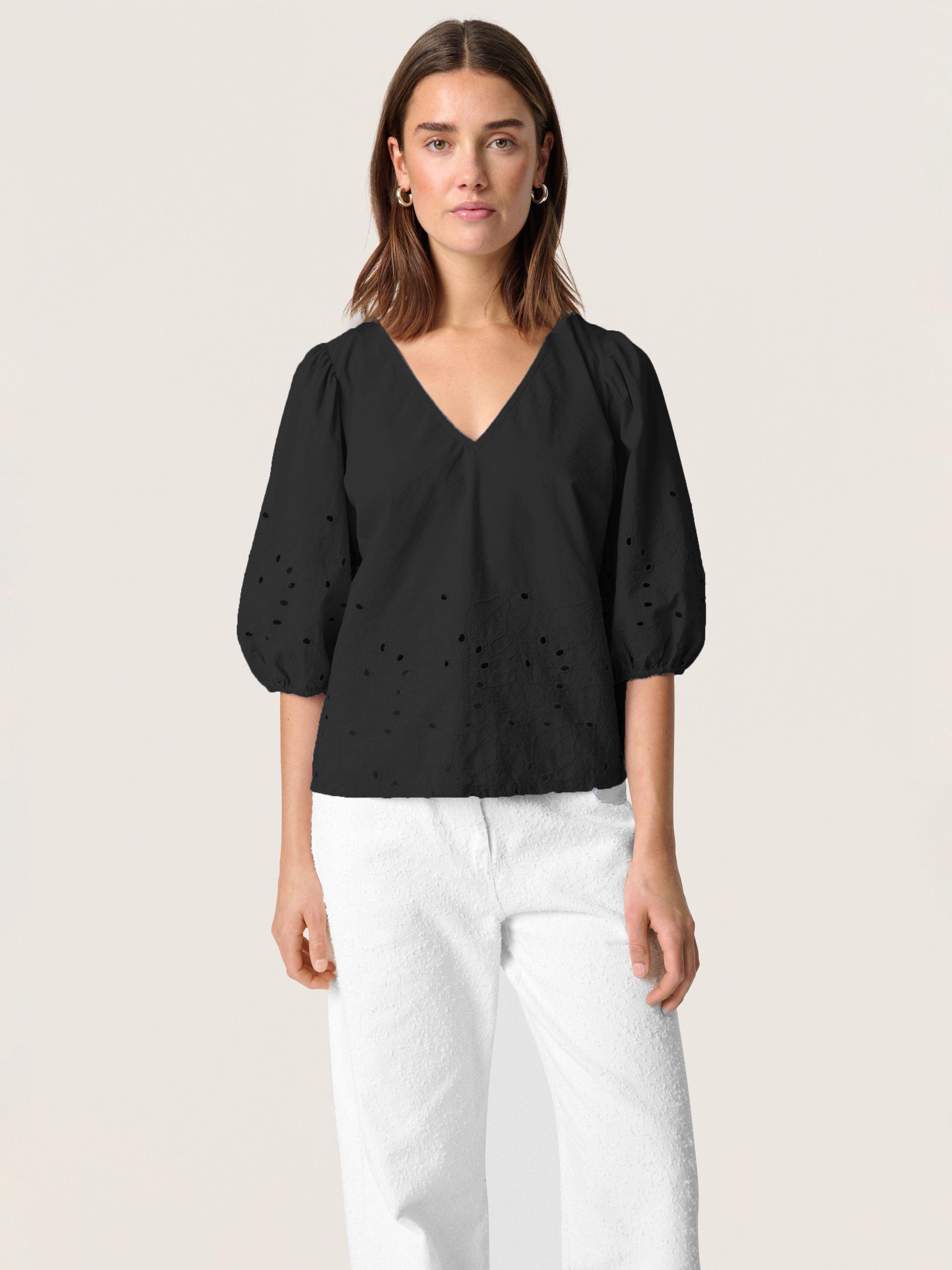 Soaked In Luxury Manja Broderie Anglaise Top, Black