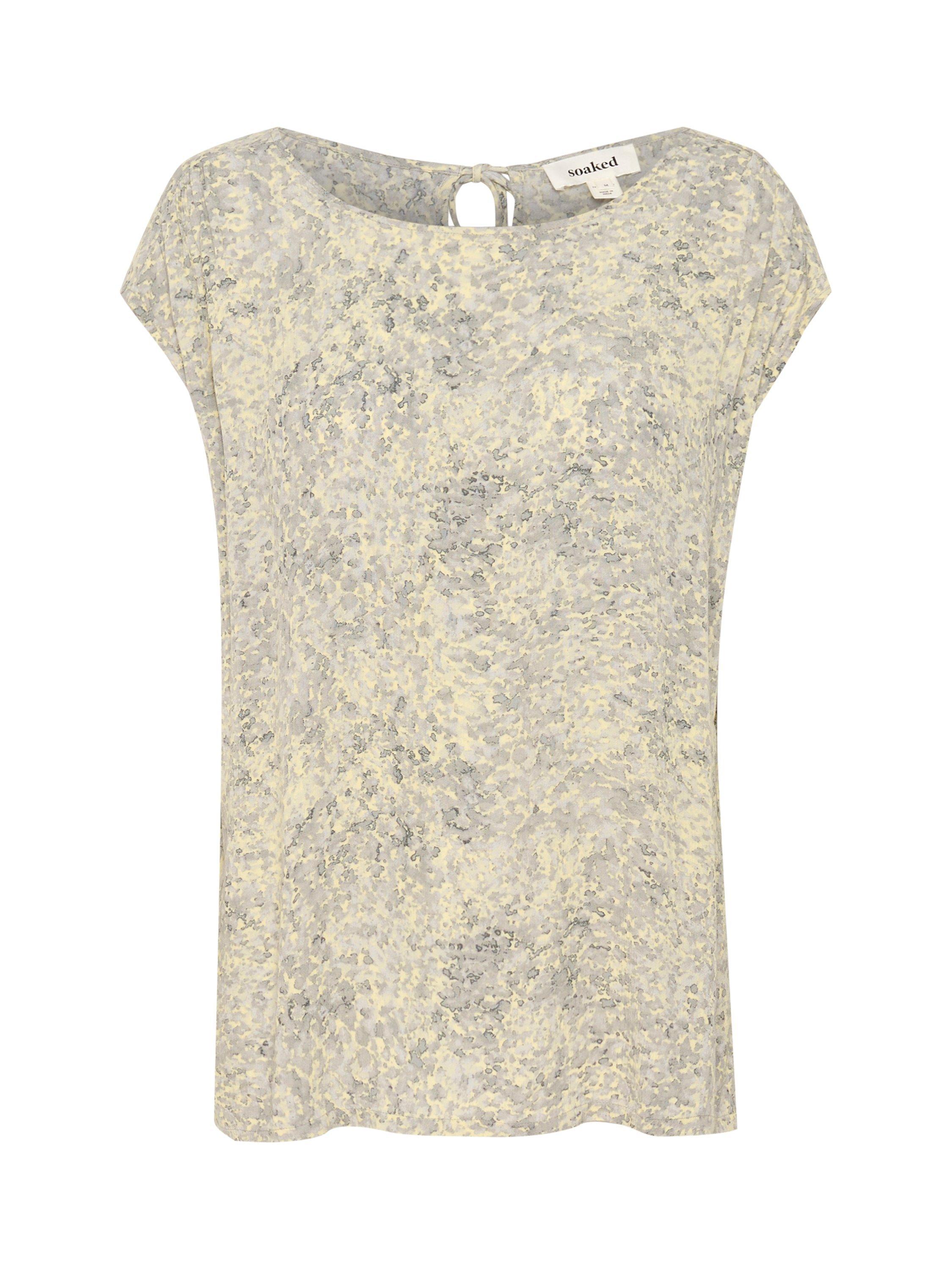 Product image 1 of 2, which shows Soaked In Luxury Zaya Ditsy Print Top, Grey/Multi, XS