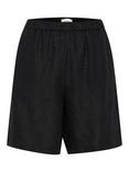 Soaked In Luxury Celian Pure Linen Shorts, Black