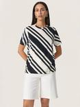 Soaked In Luxury Aeve Stripe T-Shirt, White/Black