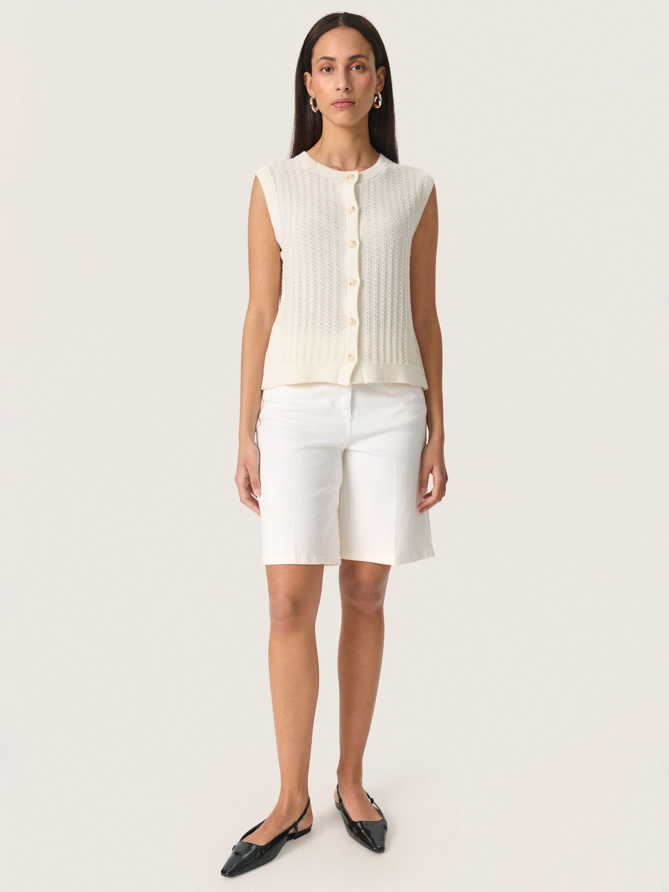 Product image 3 of 6, which shows Soaked In Luxury Susanna Textured Knit Top, Cream, M