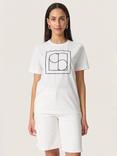 Soaked In Luxury Varga Embroidered Logo T-Shirt, White