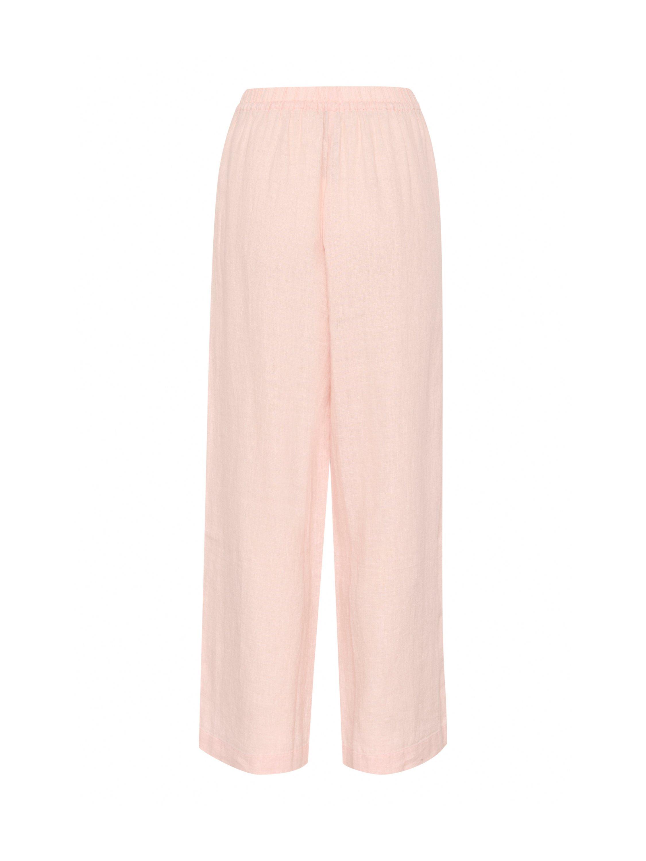 Product image 2 of 2, which shows Soaked In Luxury Celian Pure Linen Trousers, Peach Whip, S