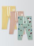 John Lewis Baby Mushroom Leggings, Pack of 3, Multi