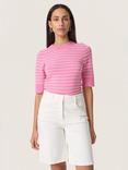 Soaked In Luxury Spina Stripe Jumper, Pink/White