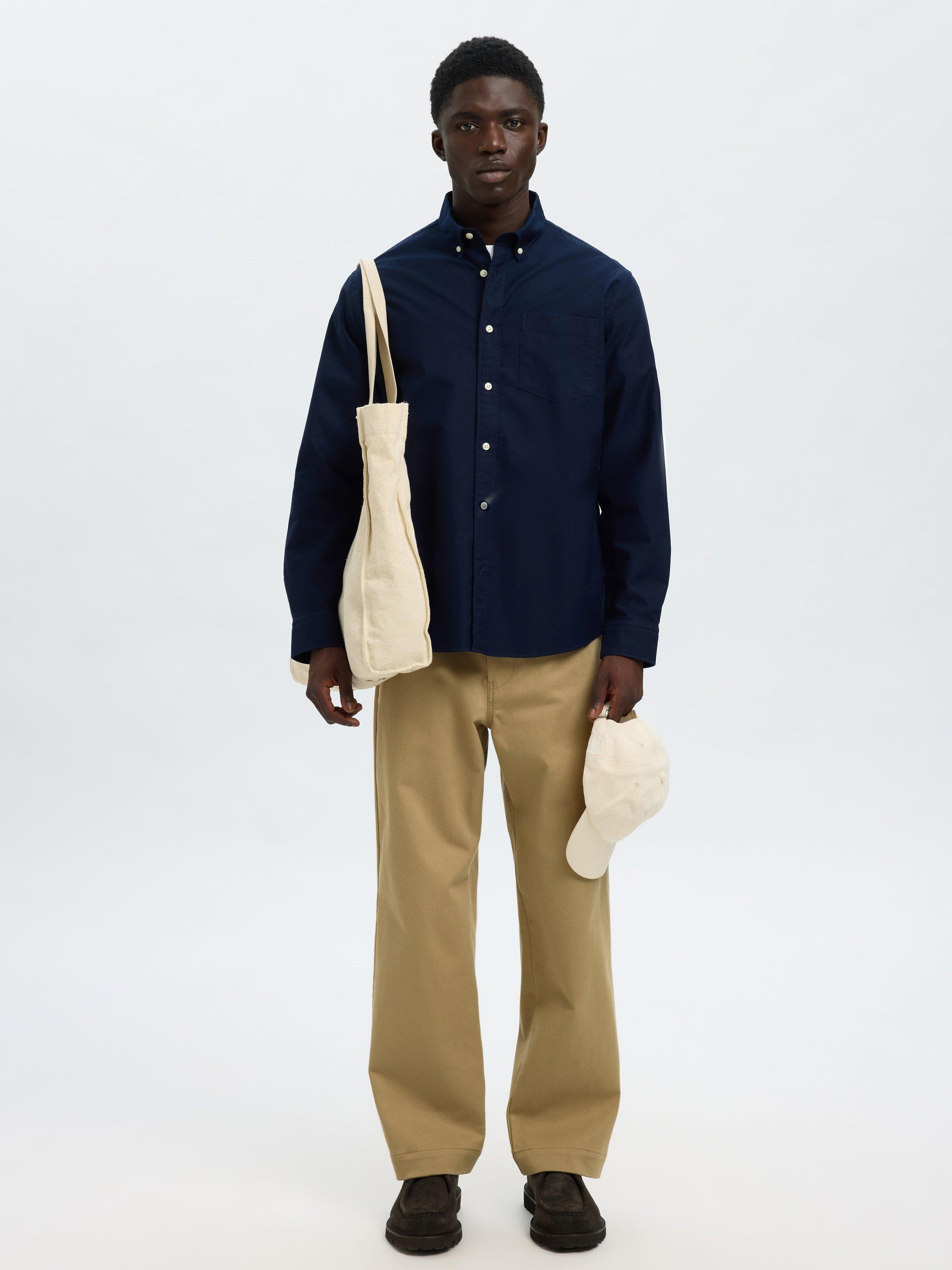 Product image 3 of 6, which shows SELECTED HOMME Regrick Long Sleeve Button Shirt, Sky Captain, S