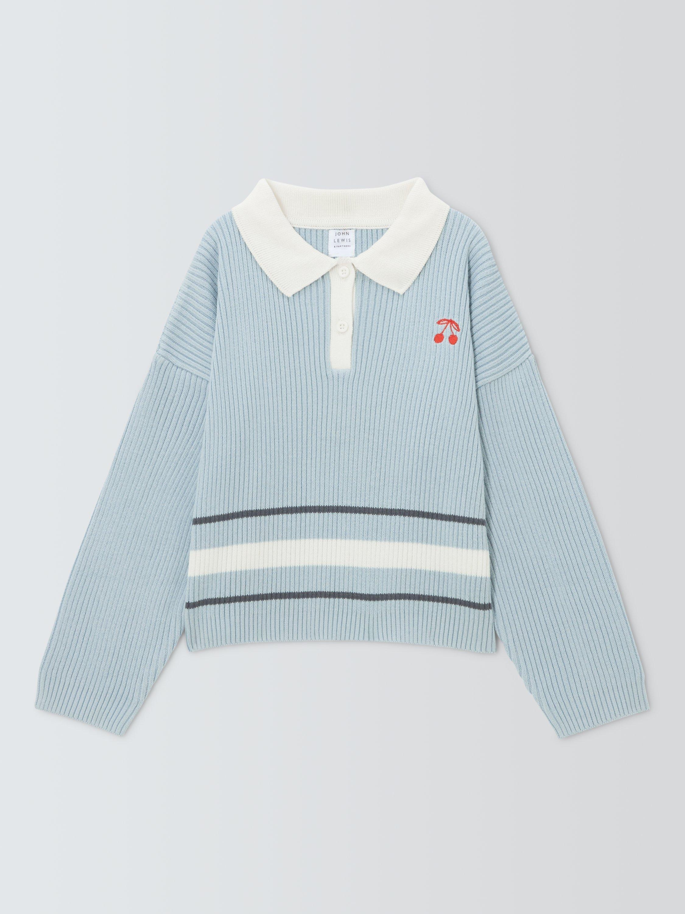 Product image 3 of 7, which shows John Lewis Kids' Ribbed Cherry Polo Shirt, Multi, 6 years
