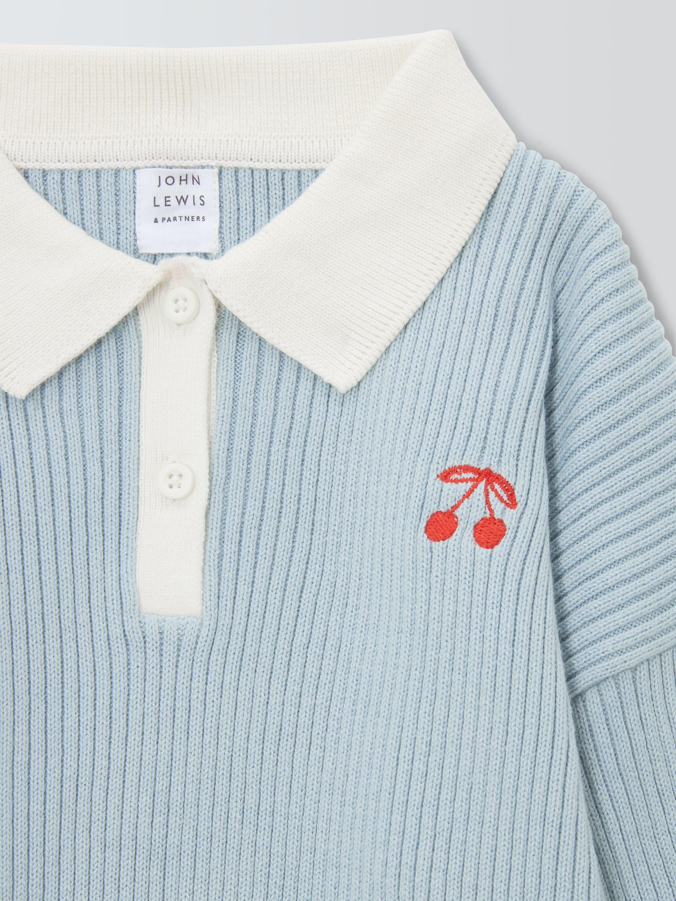 Product image 7 of 7, which shows John Lewis Kids' Ribbed Cherry Polo Shirt, Multi, 6 years