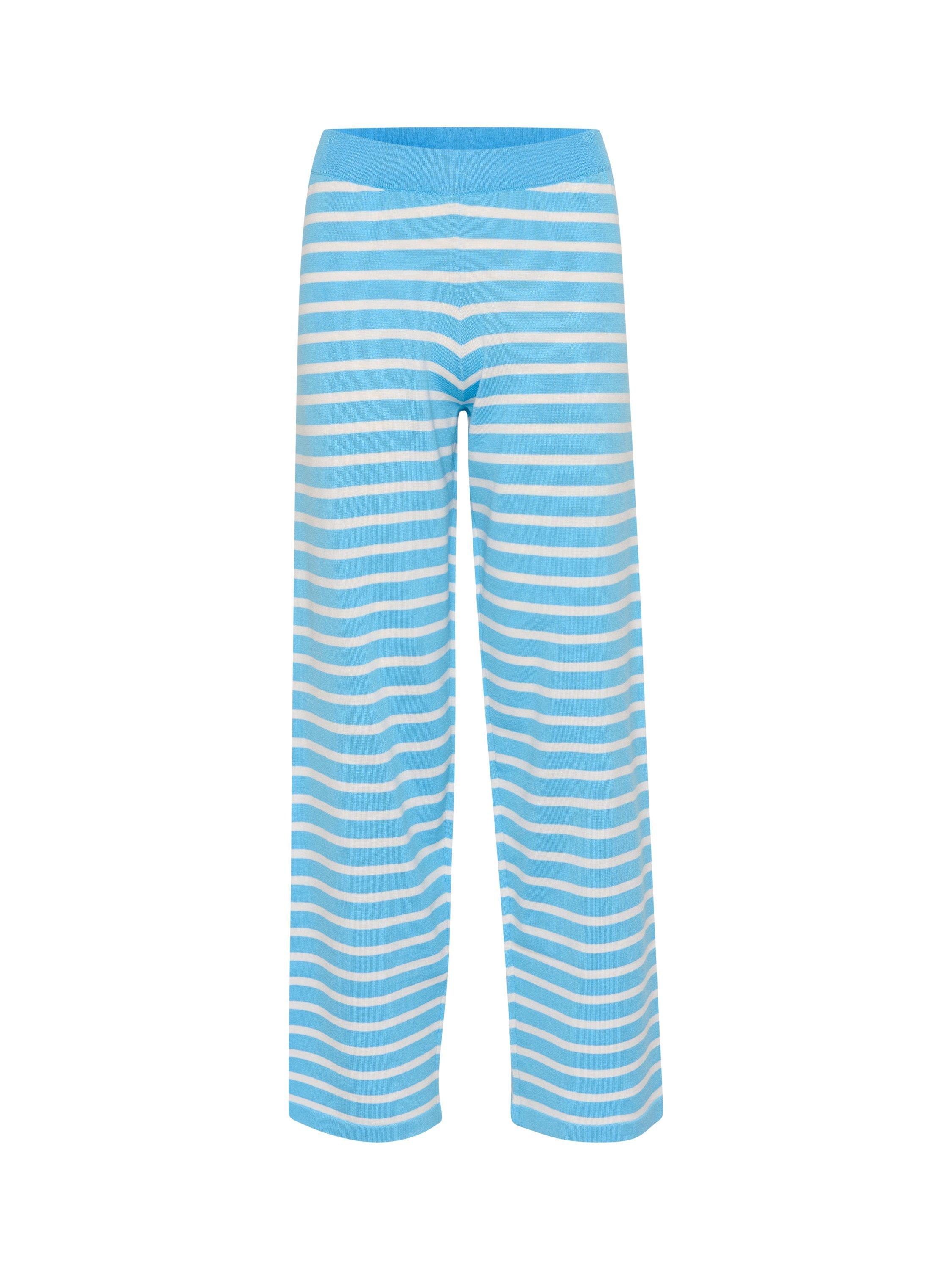 Product image 5 of 6, which shows Saint Tropez Mila Stripe Trousers, Ethereal Blue Ice, S