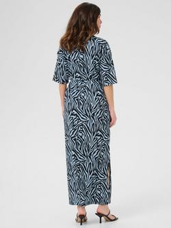 KAFFE Ivanna Animal Print Dress, Blue/Black - view 2, Blue/Black