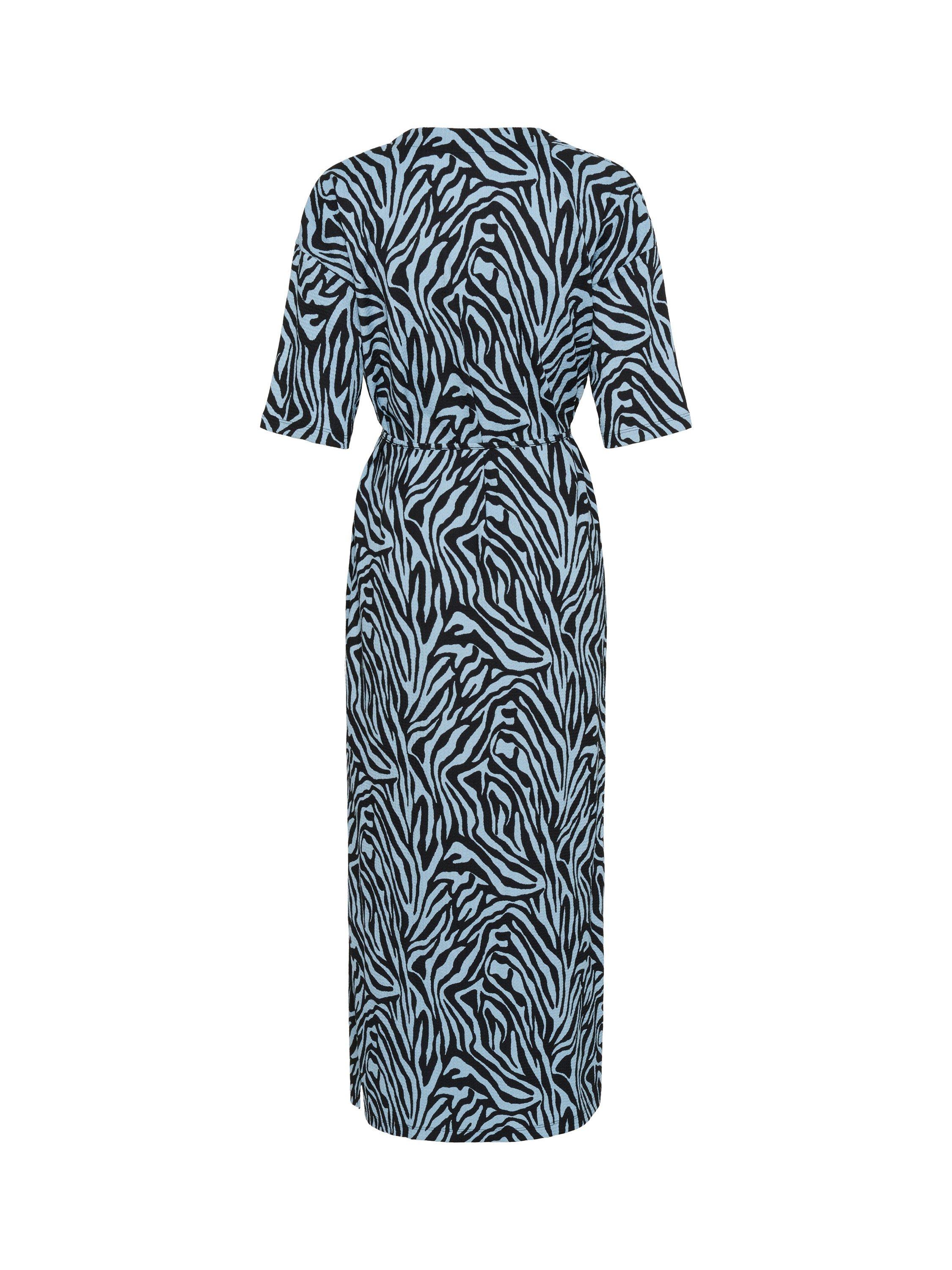 Product image 5 of 5, which shows KAFFE Ivanna Animal Print Dress, Blue/Black, XS