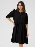 KAFFE Mariana Tie Neck Dress, Black Deep