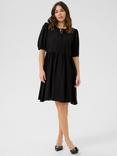 KAFFE Mariana Tie Neck Dress, Black Deep