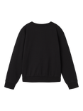 NAME IT Kids' Cotton Squish Mallows Crew Neck Sweatshirt, Black