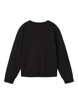 NAME IT Kids' Cotton Squish Mallows Crew Neck Sweatshirt, Black - view 2, Black