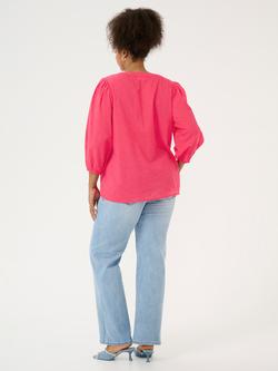 KAFFE Curve Jolana Embroidered Spot Top - view 2, Raspberry