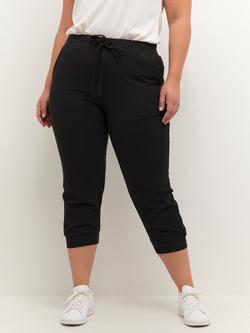 KAFFE Curve Nana Capri Trousers, Black Deep