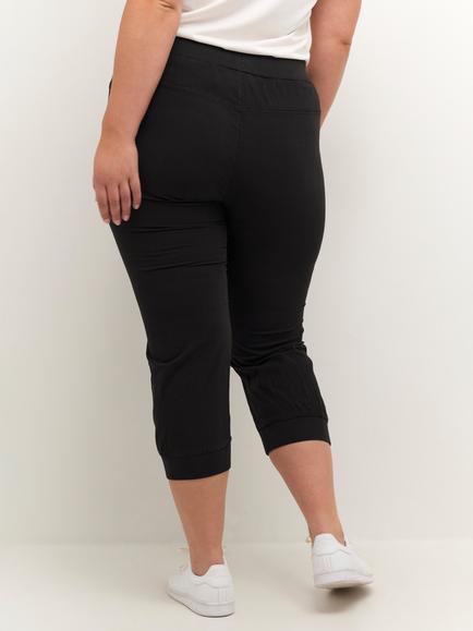 KAFFE Curve Nana Capri Trousers - view 2, Black Deep