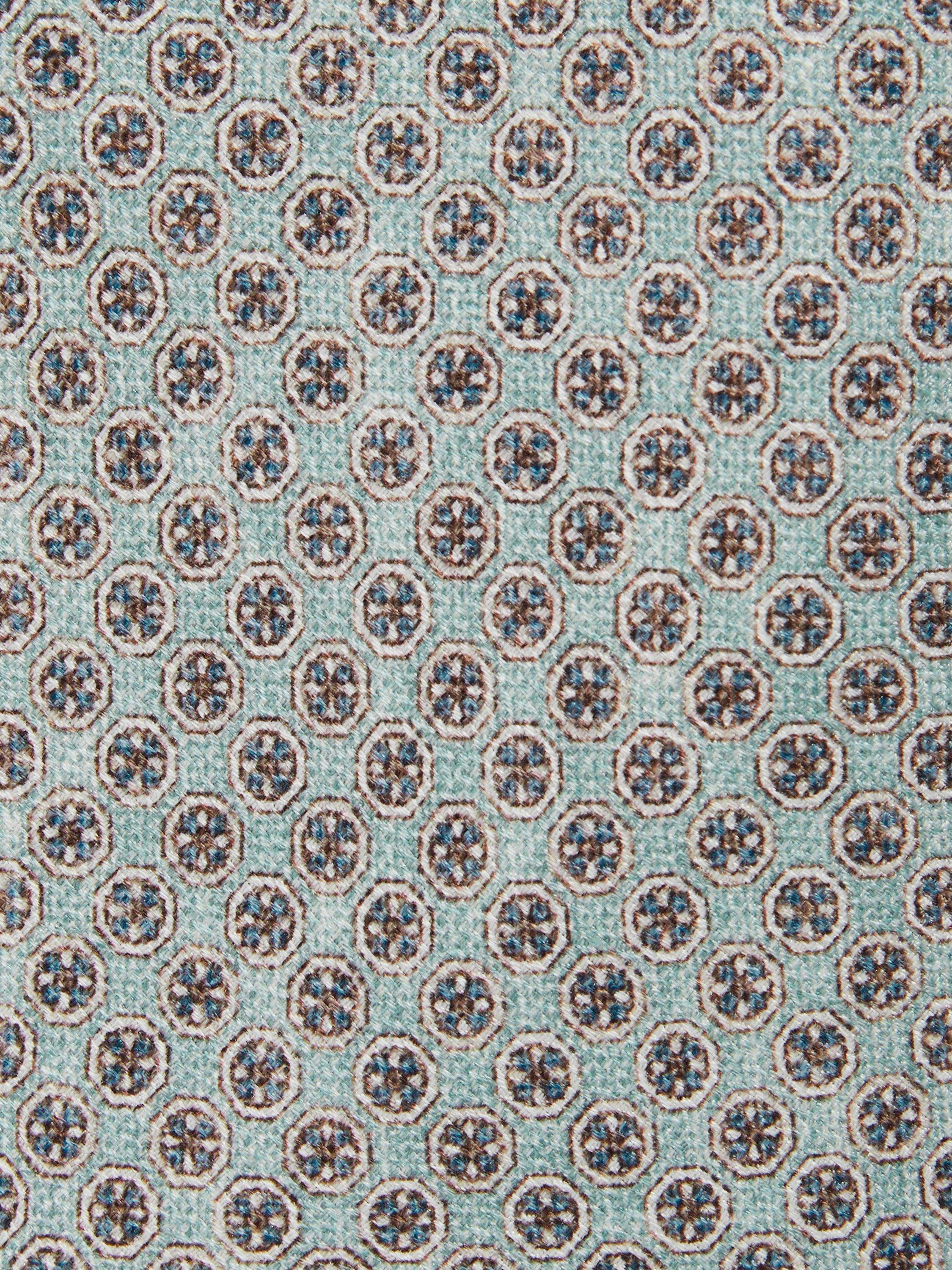 Product image 2 of 4, which shows Reiss Santo Silk Geometric Tie, Soft Sage
